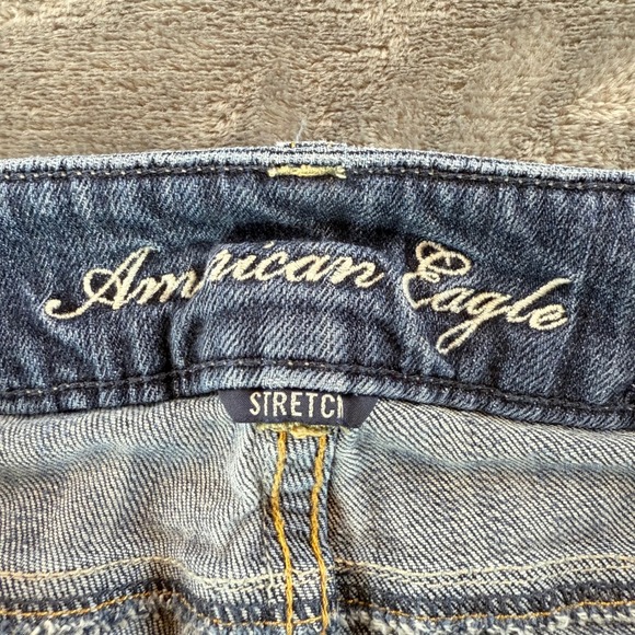 American Eagle Artist Jeans Womens 4 Regular Medium Wash Flare Stretch Low Rise - Picture 2 of 8